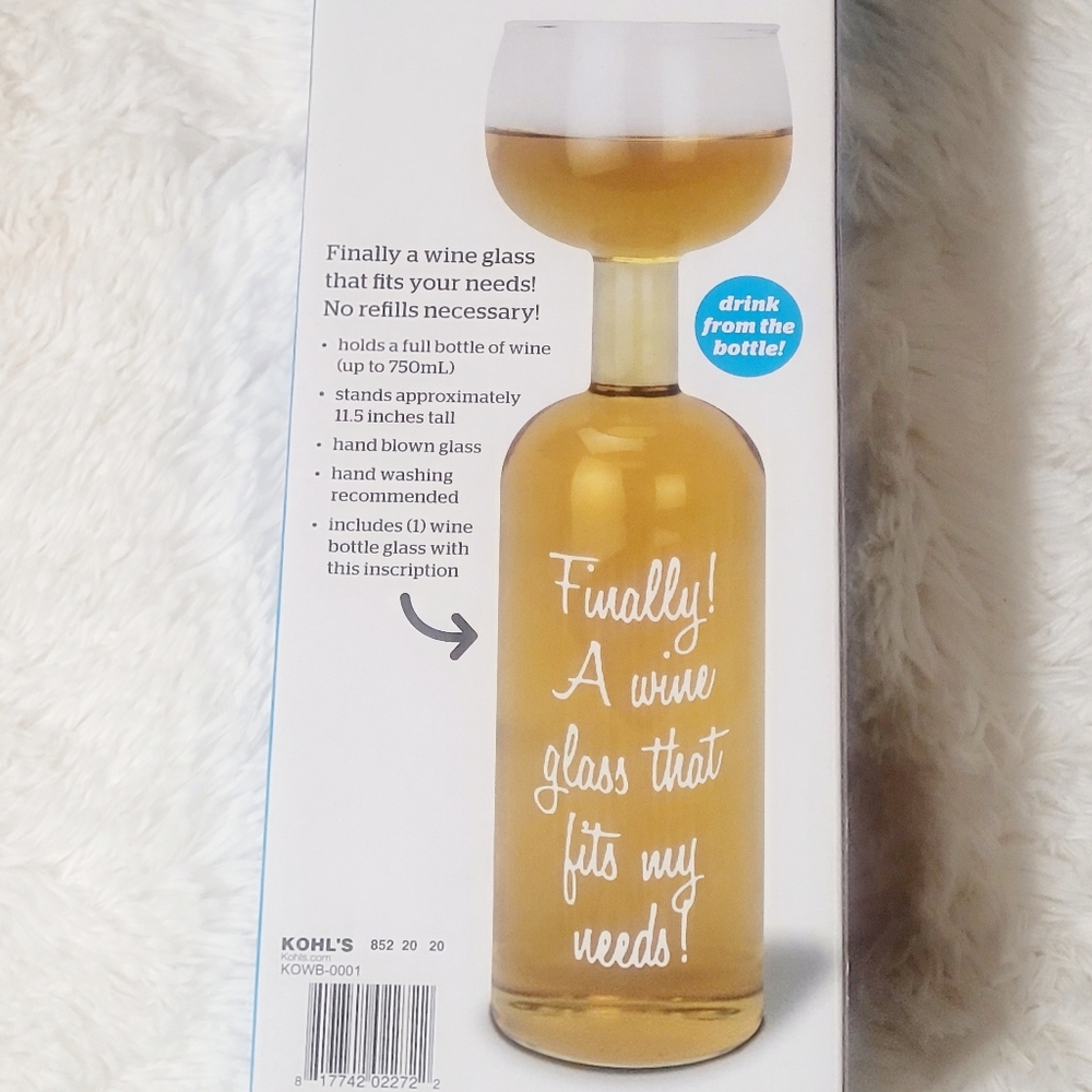 BigMouth Inc. Wine Bottle Glass, New